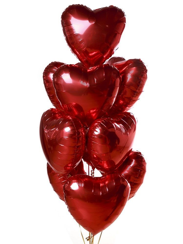 Фонтан шаров «Красные сердца»