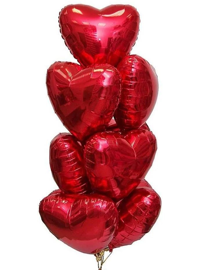 Фонтан шаров «Красные сердца»